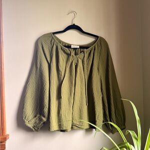 Universal Thread Boho Peasant Top - Olive Green